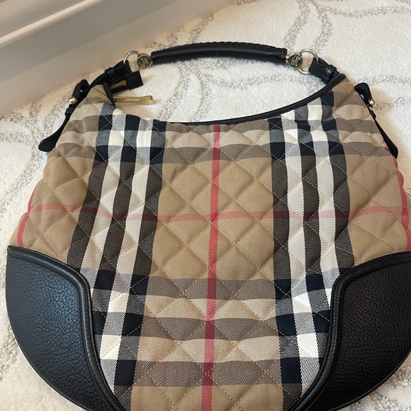 Burberry Beige/Black House Check Canvas and Leather Hoxton Hobo - Picture 8 of 14